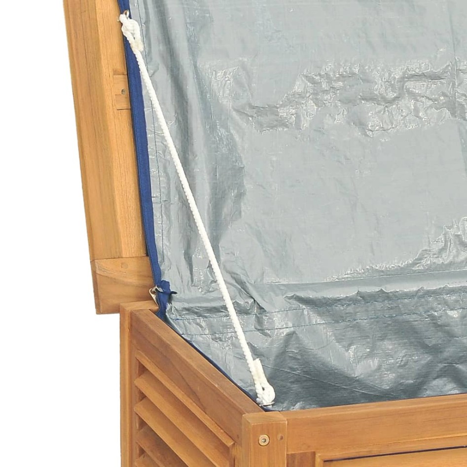Caja de almacenaje de jardín con bolsa teca maciza 175x50x53