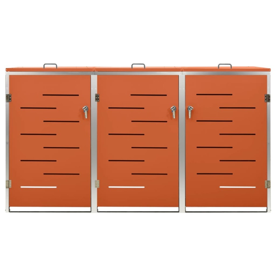 Cobertizo para tres contenedores basura acero 207x77,5x112,5