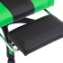 Silla gaming con reposapiés cuero sintético verde y