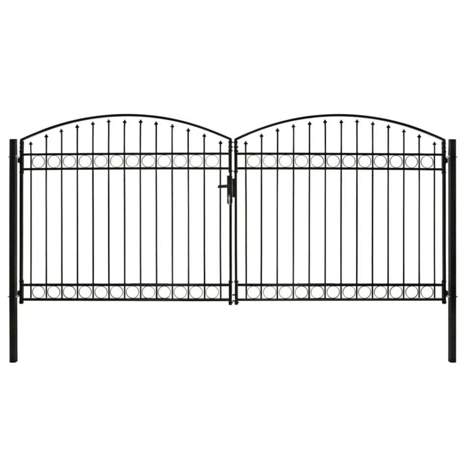 Cancela de valla doble puerta con arco 400x200 cm acero