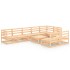 Juego de muebles de jardín 9 piezas madera maciza de
