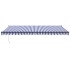 Toldo retráctil automático azul y blanco 5x3