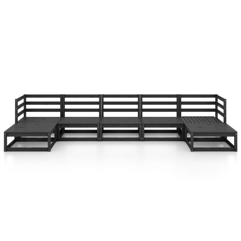 Juego de muebles de jardín 7 piezas madera maciza de