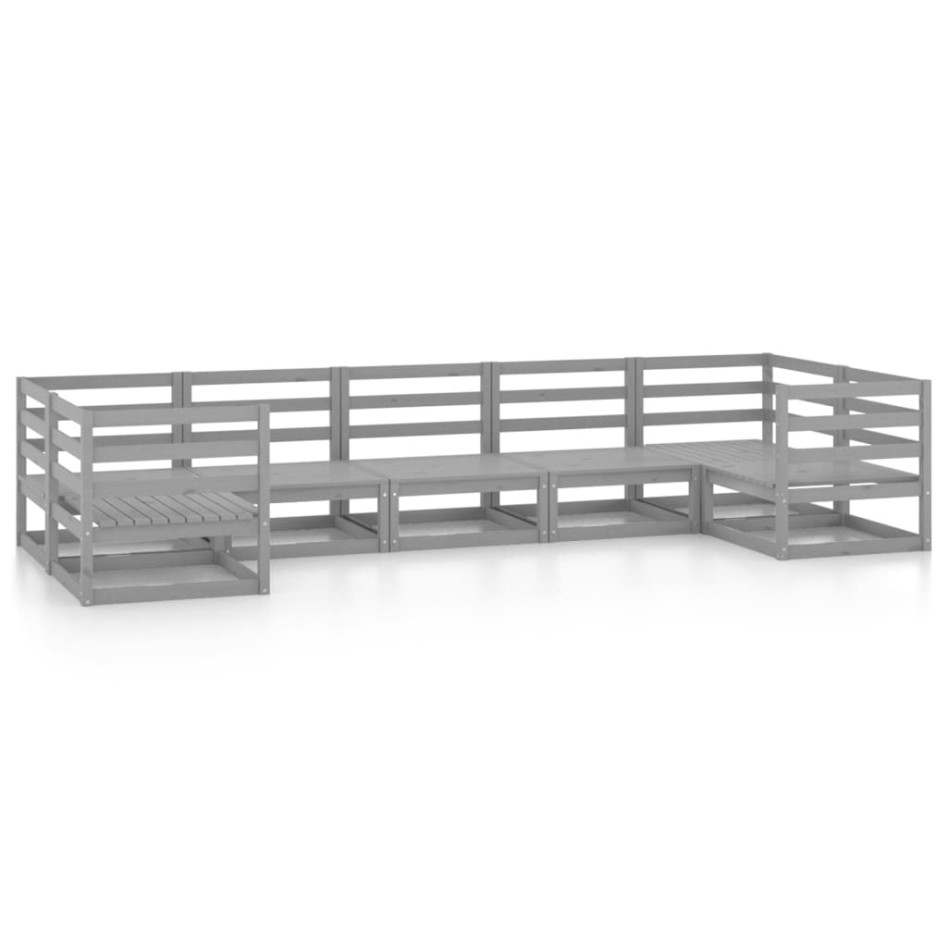 Juego de muebles de jardín 7 piezas madera maciza de