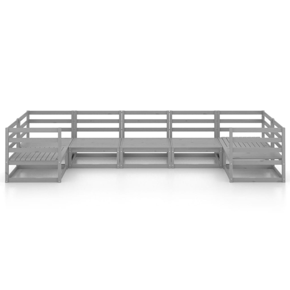 Juego de muebles de jardín 7 piezas madera maciza de