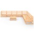 Juego de muebles de jardín 9 piezas madera maciza de