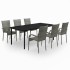 Juego de comedor para jardín 7 piezas gris y