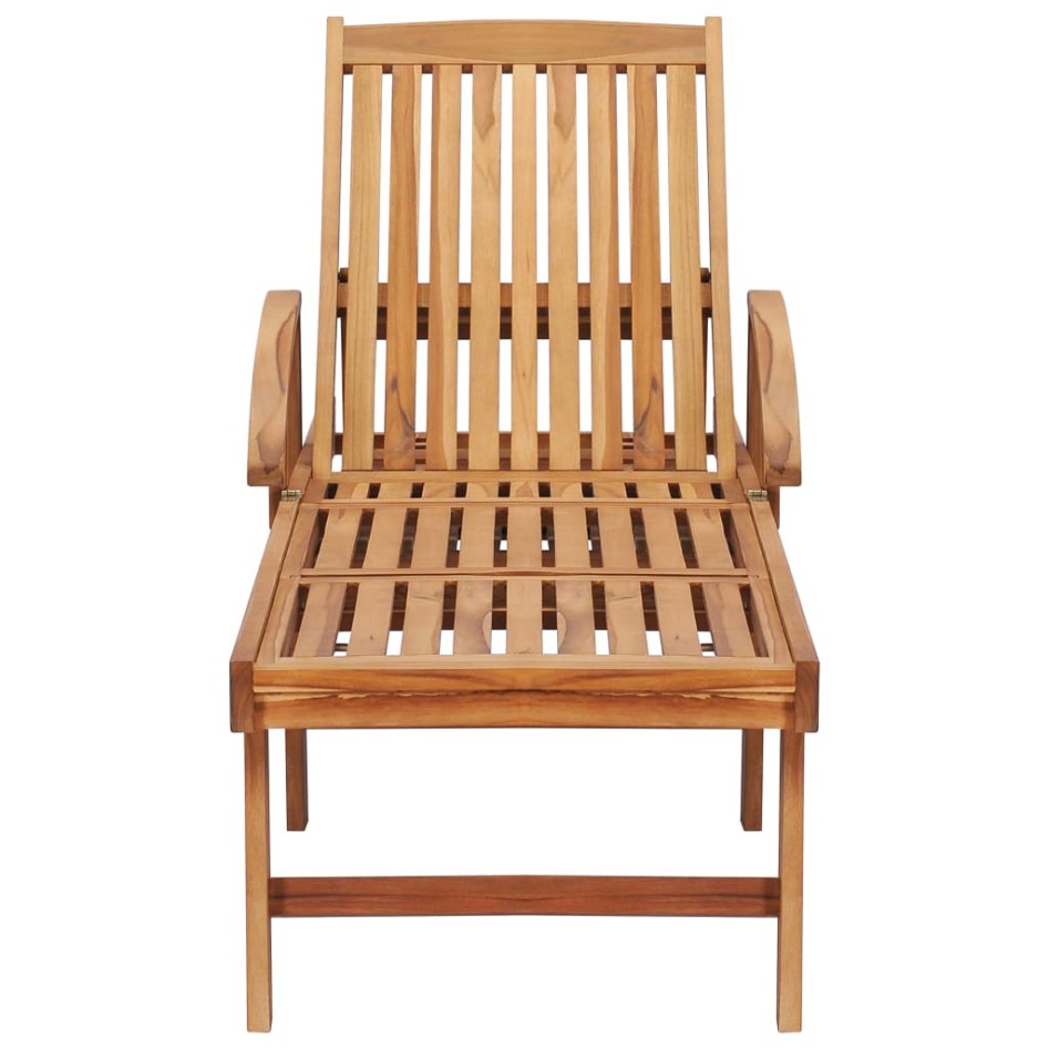 Tumbonas 2 uds con mesa madera maciza de