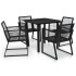 Juego de comedor de jardín 5 piezas ratán PVC
