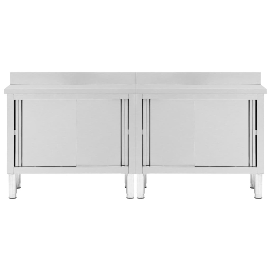 Mesas trabajo puertas correderas 2 uds acero