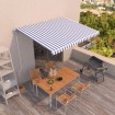 Toldo automático retráctil azul y blanco 400x350 cm
