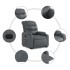 Sillón reclinable elevable eléctrico de cuero sintético