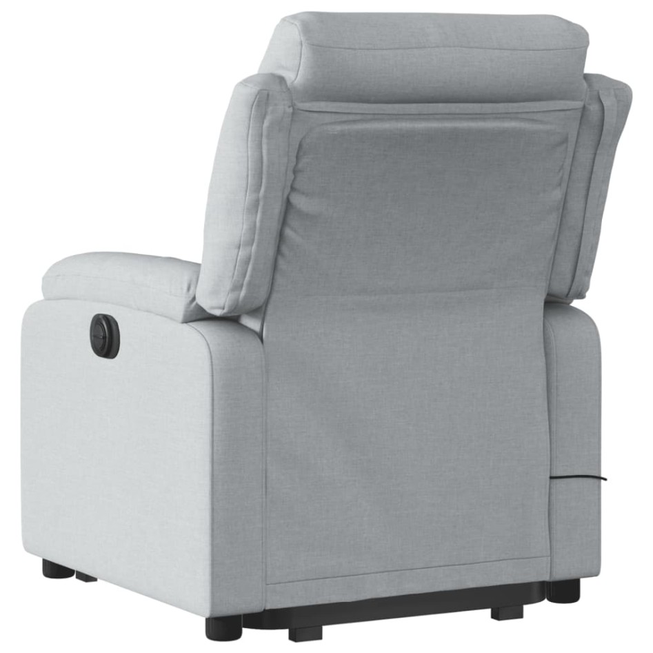 Sillón de masaje eléctrico reclinable elevable tela gris