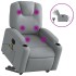 Sillón de masaje eléctrico reclinable elevable tela gris