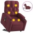 Sillón de masaje elevable eléctrico tela rojo