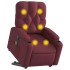 Sillón de masaje elevable eléctrico tela rojo