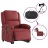 Sillón de masaje elevable eléctrico cuero artificial rojo