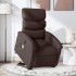 Sillón masaje eléctrico reclinable elevable tela marrón