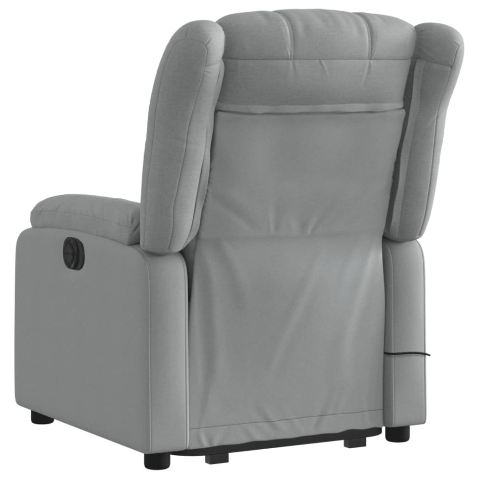 Sillón de masaje eléctrico reclinable elevable tela gris