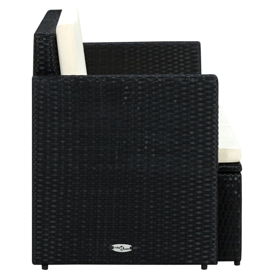 Sofá de jardín 2 plazas con cojines ratán sintético