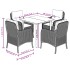 Set comedor de jardín 5 piezas con cojines ratán sintético