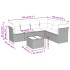 Set de comedor de jardín 7 pzas y cojines ratán sintético