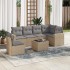 Set sofás de jardín 7 piezas y cojines ratán sintético