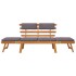 Sofá cama de jardín 2 en 1 con cojín madera maciza acacia