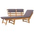 Sofá cama de jardín 2 en 1 con cojín madera maciza acacia