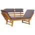 Sofá cama de jardín 2 en 1 con cojín madera maciza acacia