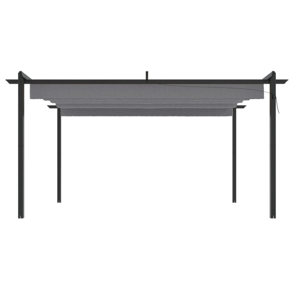 Cenador de jardín con techo retráctil gris antracita 4x3