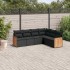 Set de sofás de jardín 6 piezas y cojines ratán sintético