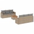 Set sofás de jardín 7 piezas y cojines ratán sintético