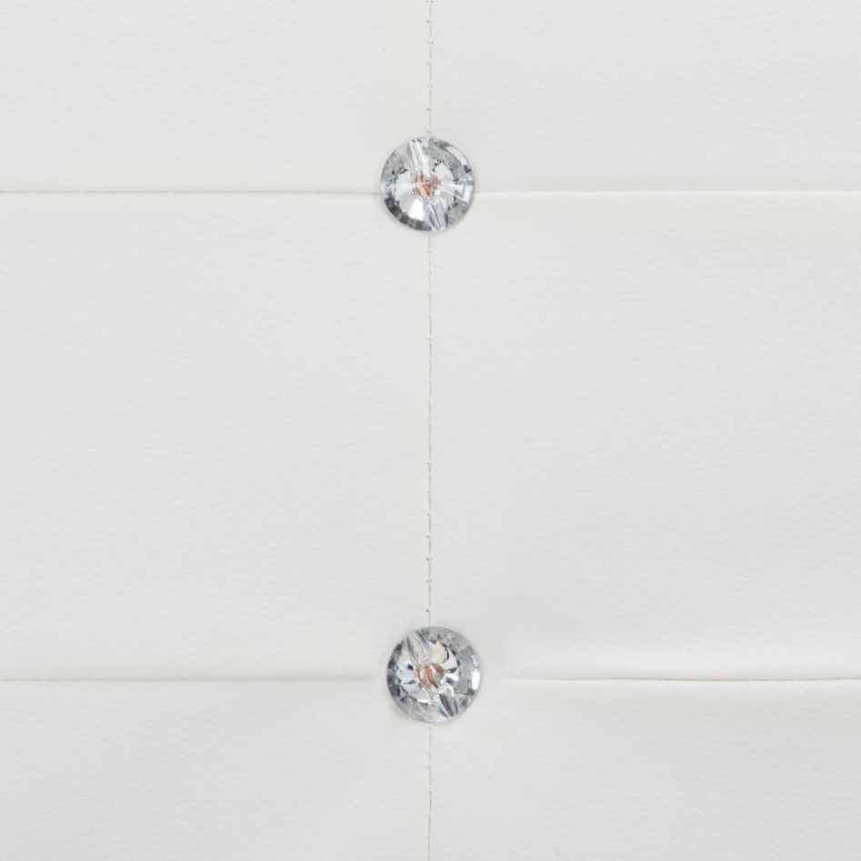 Estructura de cama cuero sintético blanco 120x200