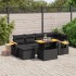 Set de comedor de jardín 7 pzas y cojines ratán sintético