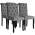 Sillas de comedor 4 unidades tela gris