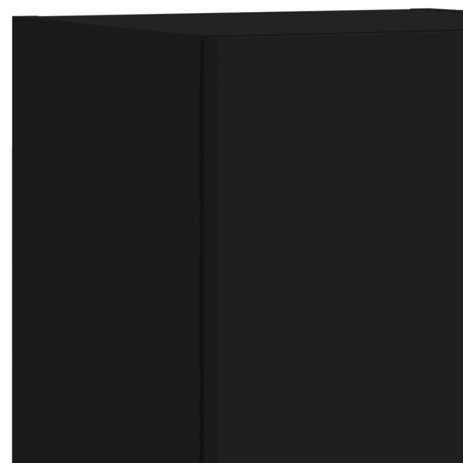 Mueble de pared de TV con luces LED 7 piezas