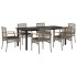 Set comedor jardín 7 pzas y cojines ratán sintético