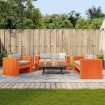 Juego de muebles jardín 2 pzas madera maciza pino marrón cera