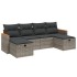 Set de muebles de jardín 6 pzas y cojines ratán sintético