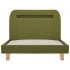 Estructura de cama con LED tela verde 90x200