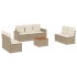 Juego de sofás de jardín con cojines beige 8 pzas ratán
