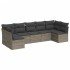 Set de sofás de jardín 7 piezas con cojines ratán PE