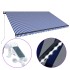 Toldo con LED y sensor de viento azul y blanco 500x300