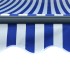Toldo con LED y sensor de viento azul y blanco 500x300