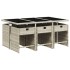 Set comedor jardín 7 pzas y cojines ratán sintético gris