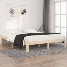 Estructura de cama de madera maciza de pino 160x200
