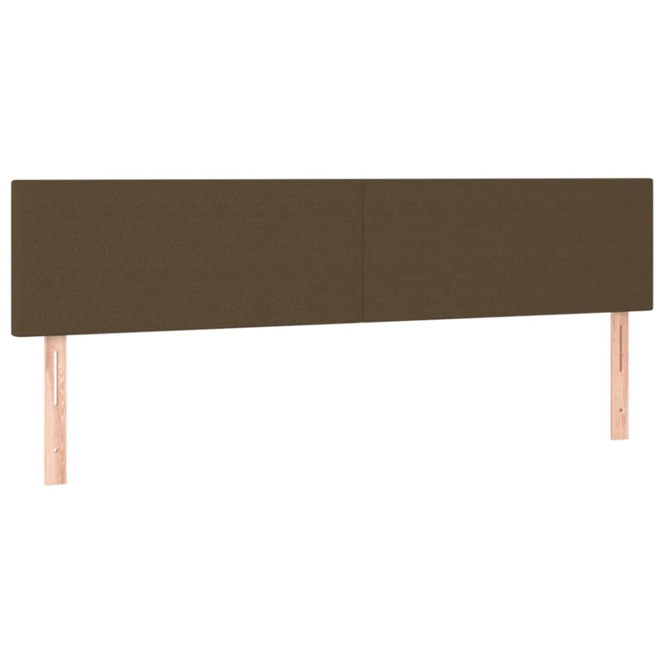 Cama box spring con colchón y LED tela marrón oscuro 120x190