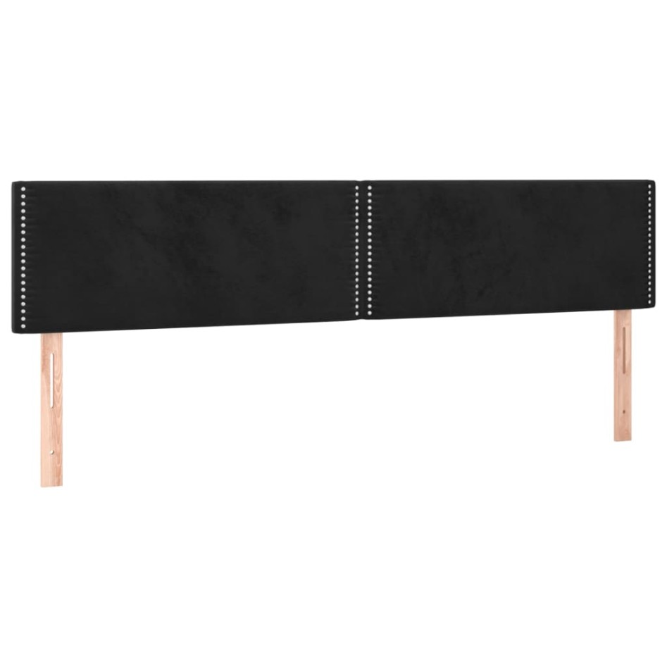Cama box spring con colchón y LED terciopelo negro 120x190