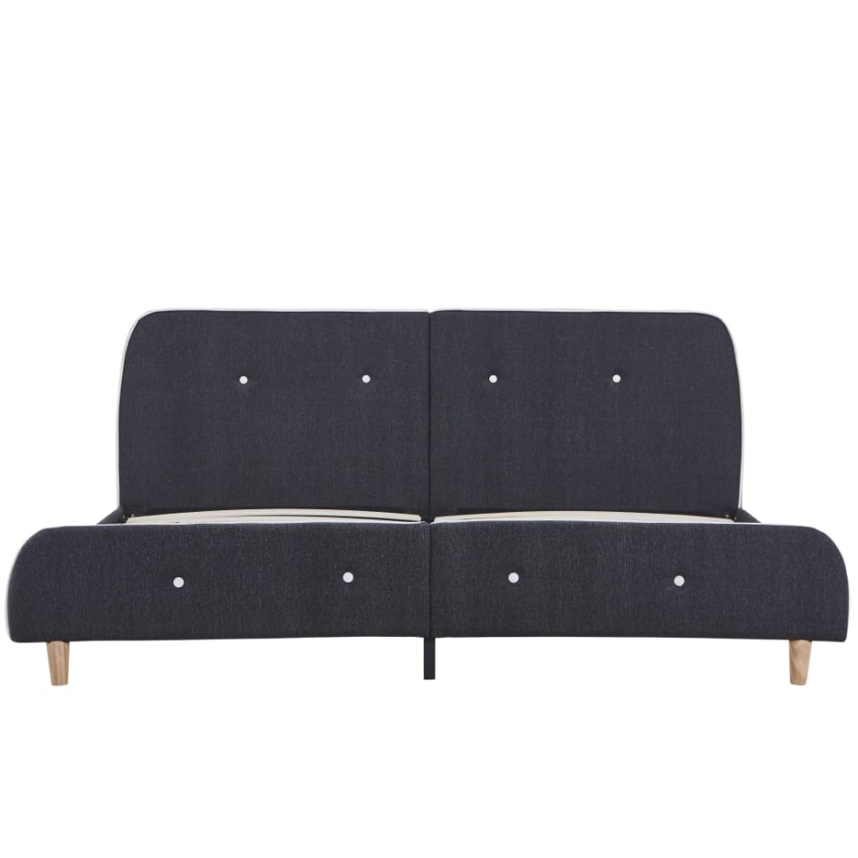 Estructura de cama de tela gris oscuro 160x200